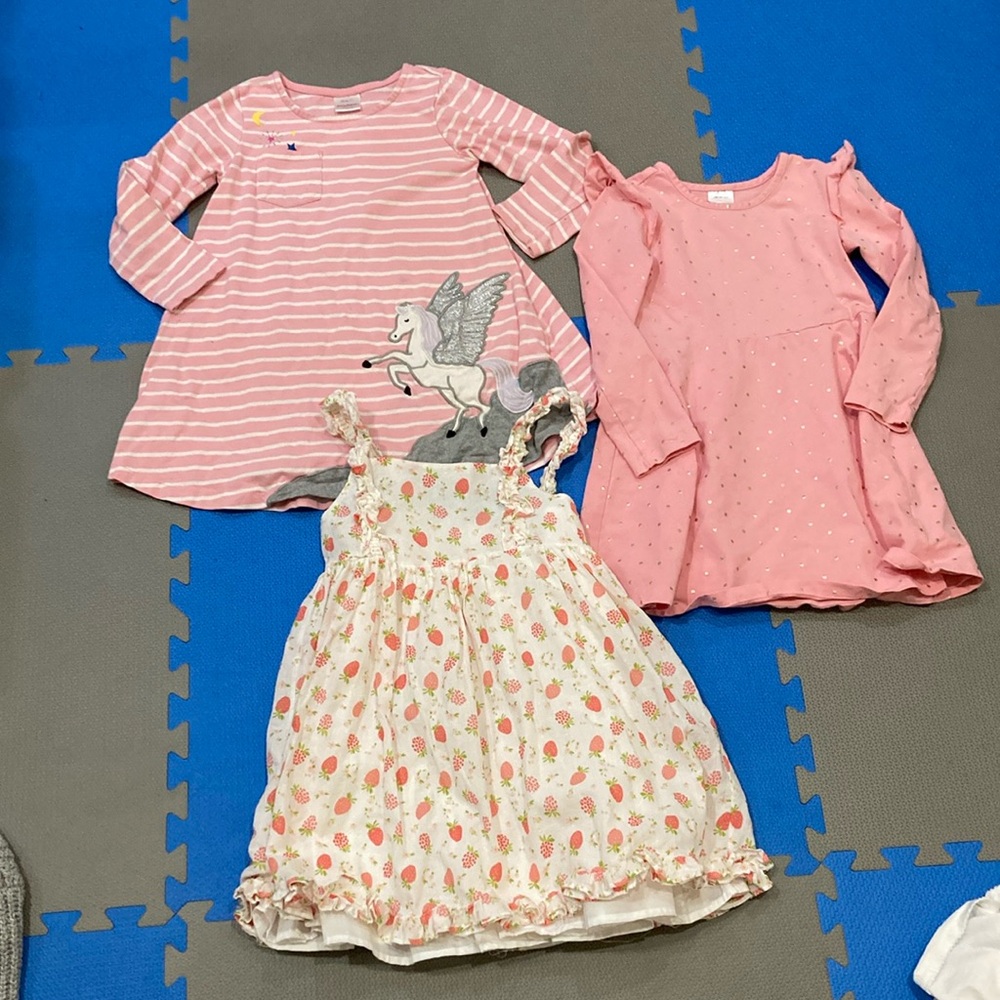 Bundle of girls size 5 dresses (hanna andersson, catherine malandrino)